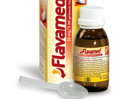Flavamed sirupo nuo kosulio buteliuke, kuriame yra veiklioji medžiaga Ambroxol Fontane, yra tinkama dėžutė ir baltas plastikinis dozavimo šaukštas. Geltonoje pakuotėje su raudonu tekstu pateikiama aiški informacija apie dozavimą. - Pasveik.lt Flavamed sirupo nuo kosulio buteliuke, kuriame yra veiklioji medžiaga Ambroxol Fontane, yra tinkama dėžutė ir baltas plastikinis dozavimo šaukštas. Geltonoje pakuotėje su raudonu tekstu pateikiama aiški informacija apie dozavimą.