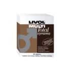 Dėžutės, pažymėtos „LIVOL MULTI Total Vyrams“, vaizdas. Ant pakuotės yra rudos ir baltos spalvos dizainas su vyrišku simboliu, nurodant, kad ji pritaikyta vyrams. Jame yra 150 tablečių, kuriose yra būtinų vitaminų ir mineralų.